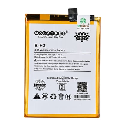 Mobatree B-H3 Original Mobile Battery for Vivo BH3, Z1x , Vivo 1917, PD1921F_EX  4500 mAh (6 months Guarantee)