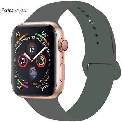 Sports Silicone Band for iWatch 42mm | 44mm | 45mm |-S / M / Olive Green