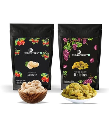 Nut Toppers Premium Dry Fruits Combo Pack, (Cashew 500g + Raisins 500g)-1kg