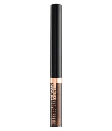 Swiss Beauty Metallic Liquid Eyeliner (Brown), 3.2ml