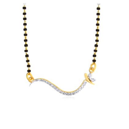 Senco Gold Wave of Glimmer Diamond Mangalsutra