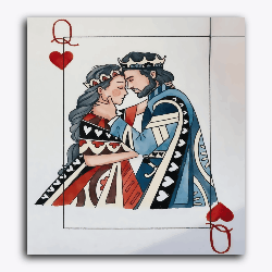 King And Queen Card - Raja Rani Collection-Without Frame / 18x20 inch / 24 Palette