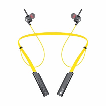 U&i Melody 48 Hrs Battery Backup Bluetooth Neckband with Sound Equalizer, Quick Charge and Media Control-Yellow