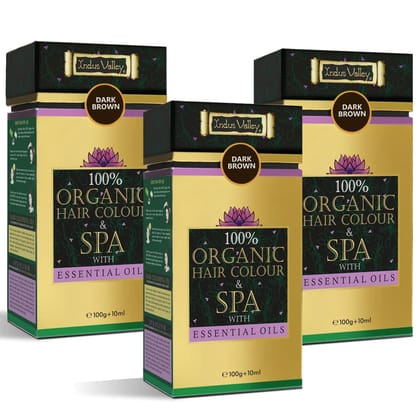 100% Organic Hair Colour & Spa With Essential Oils - Pack of 3-Soft Black