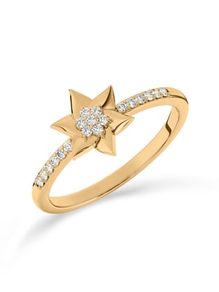 Starry Diamond Ring In Yellow Gold-10