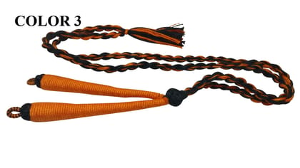 Cotton Dori Adjustable Back Rope 10mm 17inch Cord-Color 3-> Orange & Black / Pack of 2 pieces