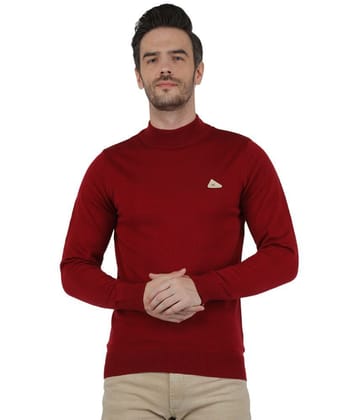 Monte Carlo - Maroon Woollen Blend Mens Pullover Sweater ( Pack of 1 ) - None