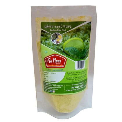 Mint Leaves/Puthina Rice Powder | Mint Leave Dhal Powder | Instant Rice Mix | Healthy Rice Dhal Powder | 100 g Pack (Weight - 100g) by NaNee's Foods