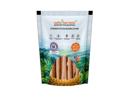 Safe Harvest Cassia Sticks/ Dalchini 50g, Pesticide - Free