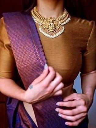 Blue Bollywood Designer Banarasi Softy Silk Saree, Indian Wedding South Indian Saree With Blouse; Falls Stitching Done Complimentary  by Rang Bharat
