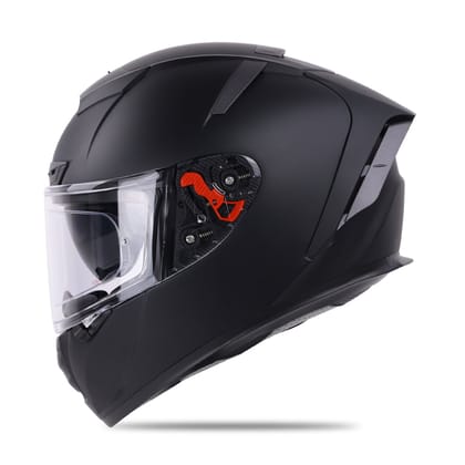 Ignyte IGN-4 ISI/DOT Certified Full Face Helmet with Outer Anti-Fog Clear Visor and Inner Smoke Sun Shield-Matt Midnight Black / Medium 580 MM