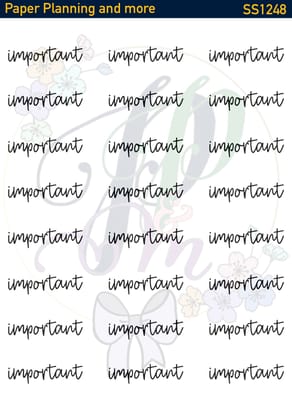 Important Script Sticker Sheet-Glossy