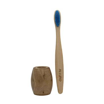 Allure Bamboo Toothbrush with Wooden Toothbrush stand (OT-02 + OTS)-2Pcs