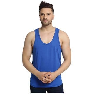 29K Men's Blue Cotton Blended Vest