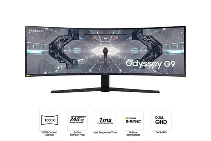 Samsung LC49G95TSSWXXL 5K 5120 x 1440 QLED 120Hz 49 G9 Odyssey Curve Monitor - 3years Warranty