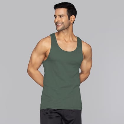 Nova Round Neck Racer Back Vest Olive Green S