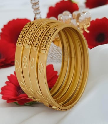 Jewels Kafe Gold Plated Bangle Set of 4-2.4