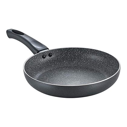 Prestige Omega Deluxe Granite Non-stick Round Base Fry Pan, 20cm, 1.1L (Black)