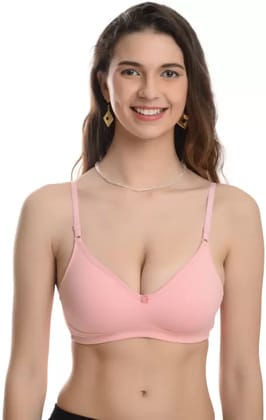 Gracewell Women Everydau Full Coverage Non Padded Bra  Peach 44B