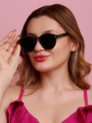 SUNNIES Large Full Frame Plastic Round Solid Polarized Women Sunglasses-SNS-11692-C281