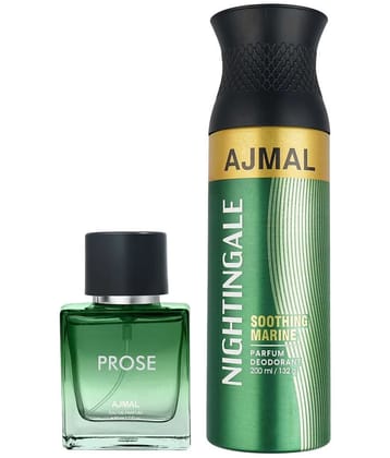 Ajmal Prose EDP 50ML And Nightingale Deodorant 200ML Long Lasting Perfume For Men & Women Pack of 2