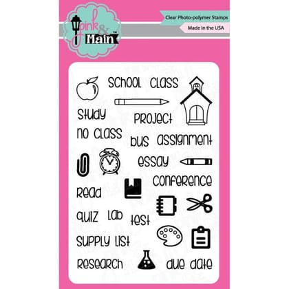 Planning School-Pink & Main Clear Stamps