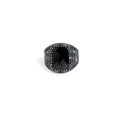 Floral Noir 925 Sterling Silver Ring for Men-11
