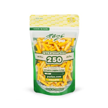 PURIZE Yellow Xtra Slim 6mm Filters - Pack of 250