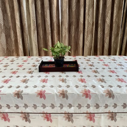 Whispering Petals 6 Seater Dining Table Cover, 100% Cotton, 60" x 90"