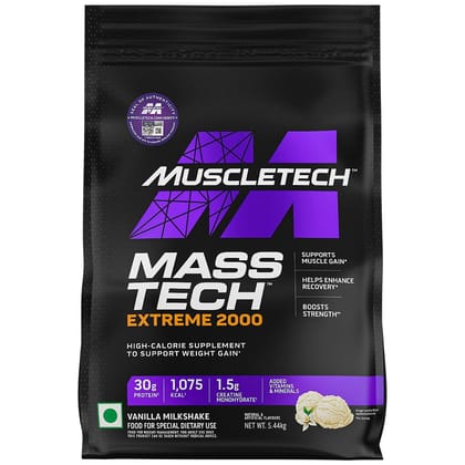 Muscletech Mass-Tech Extreme 2000 Vanilla Milkshake 5.44Kg-Muscletech Mass-Tech Extreme 2000 Vanilla Milkshake 5.44Kg