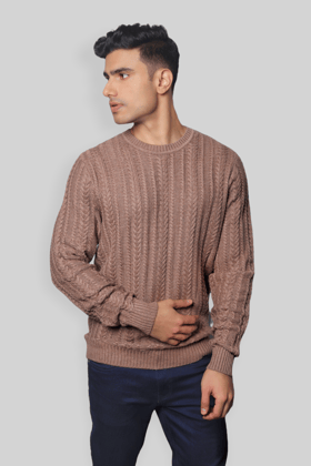 Brown Knitted  Jumper-M / Brown