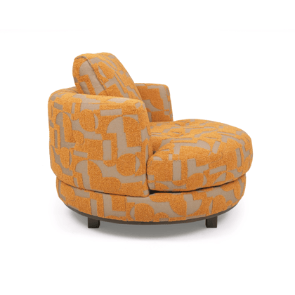 Aero Accent Armchair-Orange Patterned Boucle