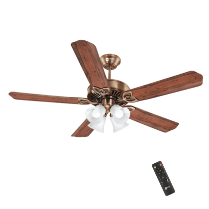 Subaris Underlight Premium Ceiling Fan with Remote-Subaris Underlight Premium Ceiling Fan with Remote - 1300MM / Antique Brass