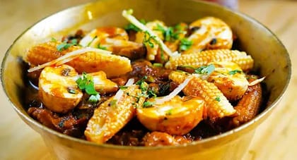 Baby Corn Mashroom Masala