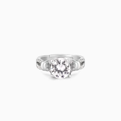 Silver Zircon Studded Ring