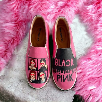 Black Pink Slipons - Sale-35