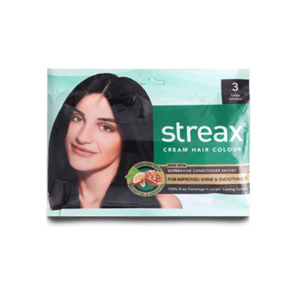 Streax Dark Brown Hair Colour, 20 ml Sachet