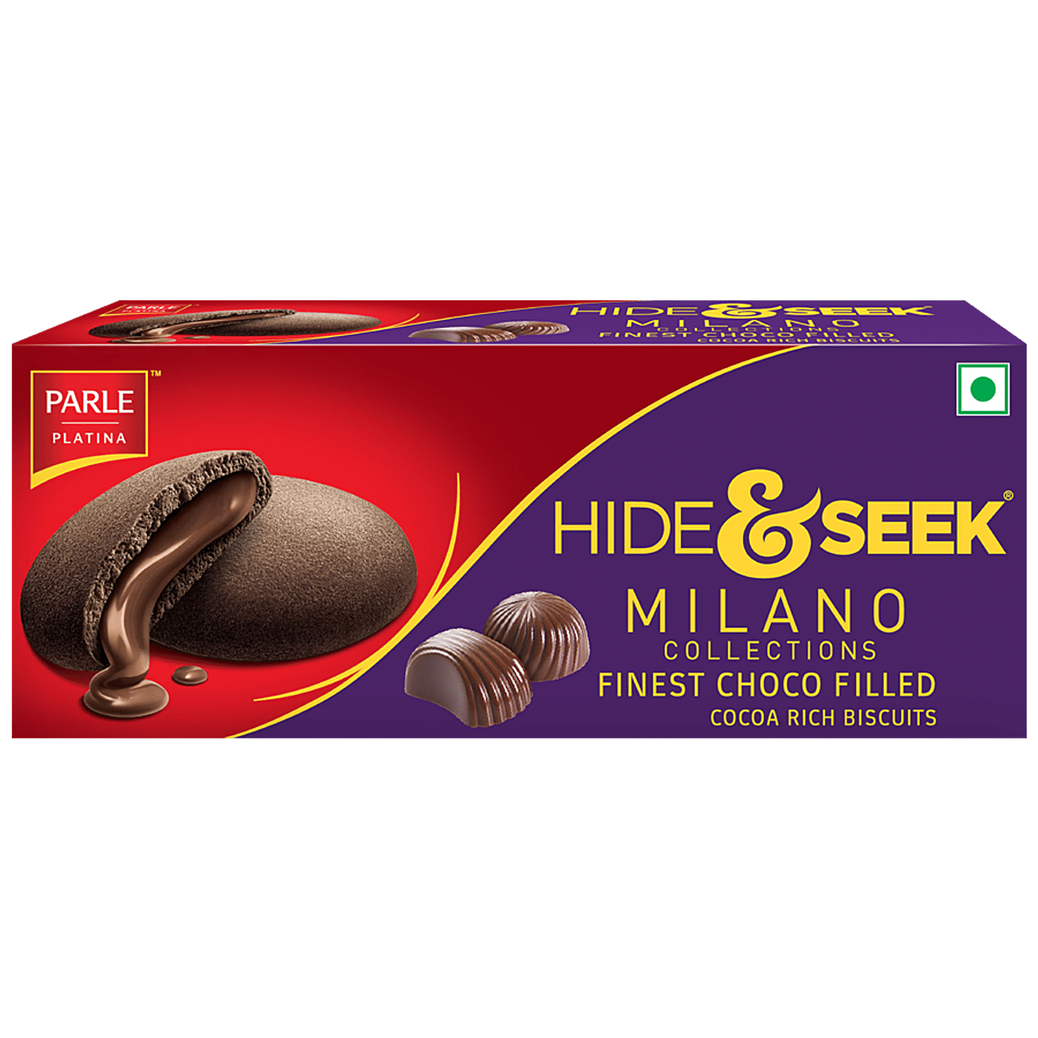 Parle Platina Hide & Seek Milano - Choco Filled Cocoa Rich Biscuits, 75 G