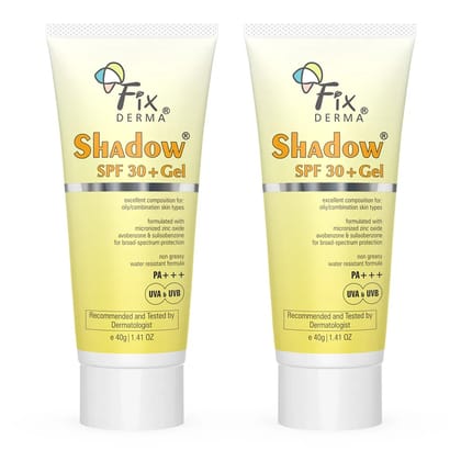 Shadow Sunscreen for Oily Skin SPF 30+ Gel - Acne Prone 40g Pack of 2-80g