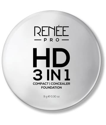 RENEE Pro HD 3-IN-1 Compact - Creme, Works as Concealer, Foundation & Powder, SPF 20, 9 Gm