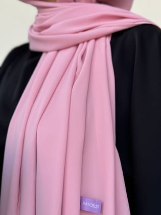 Medina Silk Hijab - Pastel Pink-Pastel Pink