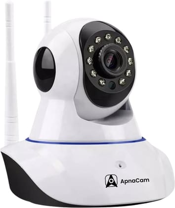 ApnaCam 3MP PTZ IP WiFi Outdoor IP66 Weatherproof Two-Way Audio Motion Detection Alarm SD Card Recording CCTV Surveillance Security Camera with 8 LEDs & IR’s Light, White