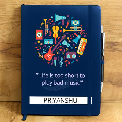 Life Is Too Short Personalized Diary-Black