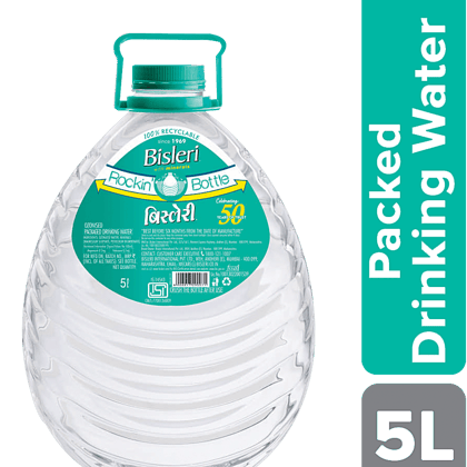 Bisleri Drinking Water With Added Minerals, 5 L Can
