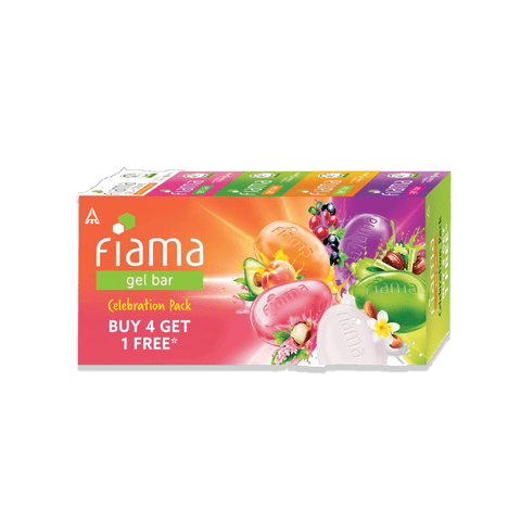 Fiama Gel Bathing Bar Combo (Buy 4 Get 1 Free), 625 gm Box