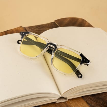 Kingsman Clear Yellow Square Sunglasses