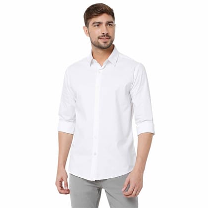 White Slim Fit Casual Shirt