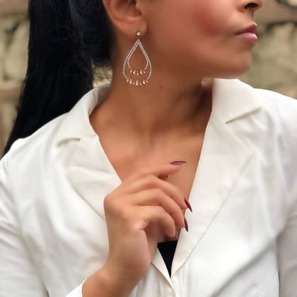 Baby Pink Crystal Danglers