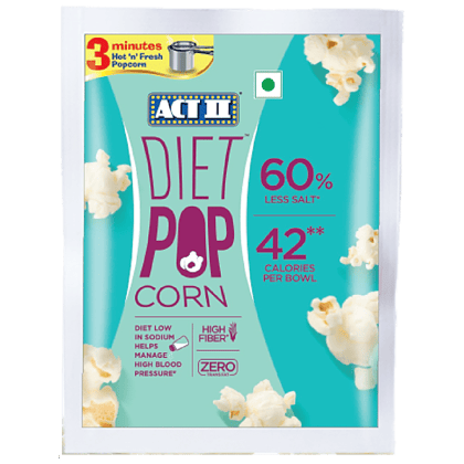 Act II Diet Popcorn 60% Less Salt, 70 gm