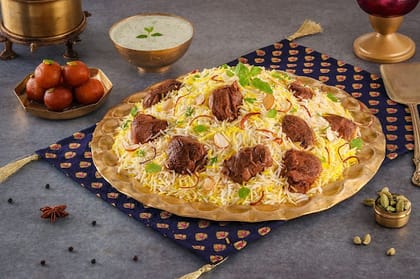 Dum Gosht Biryani (Dum Mutton Biryani, Boneless - Serves 4-5)